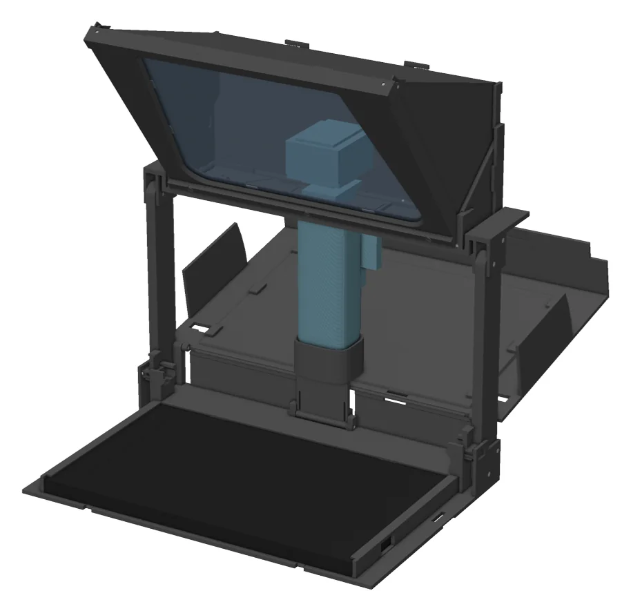 Studio rendering of the finished teleprompter.